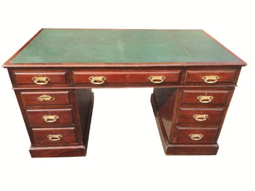Pedestal Desk. Mahogany Edwardian
