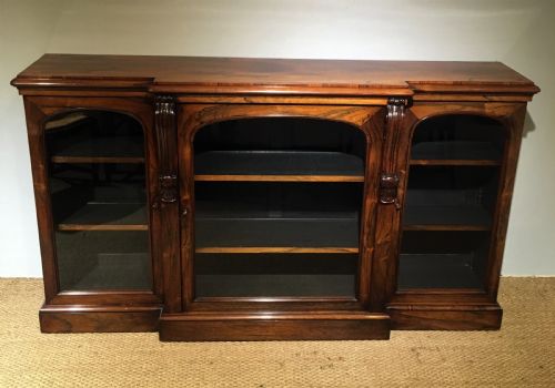 George IV Rosewood 3 Door Bookcase