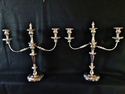 Silver Plated Candelabra. Sheffield. C 1850
