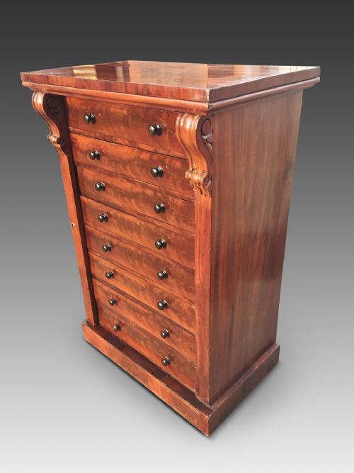 Mahogany Wellington Chest. English C 1870