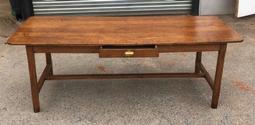 Oak Farmhouse Table with H Stretcher