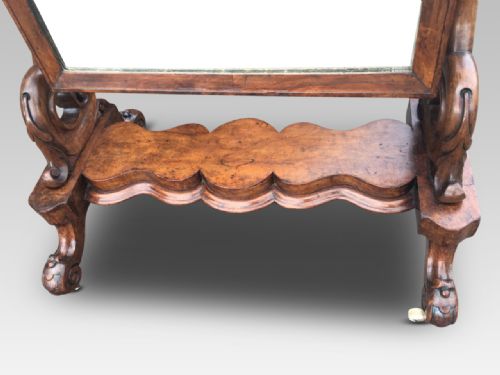 fig 1. CHEVAL MIRROR IN WALNUT. ENGLISH C 1870