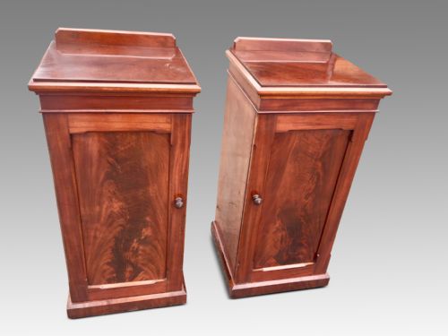 Mahogany Bedside Cabinets. 19th Century