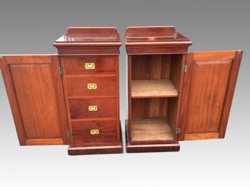 fig 1. Mahogany Bedside Cabinets. 19th century