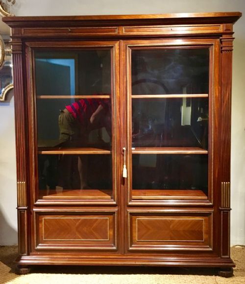 19th Century Mahogany 2 Door Bookcase