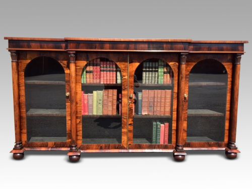 Rosewood Bookcase. English C 1830.