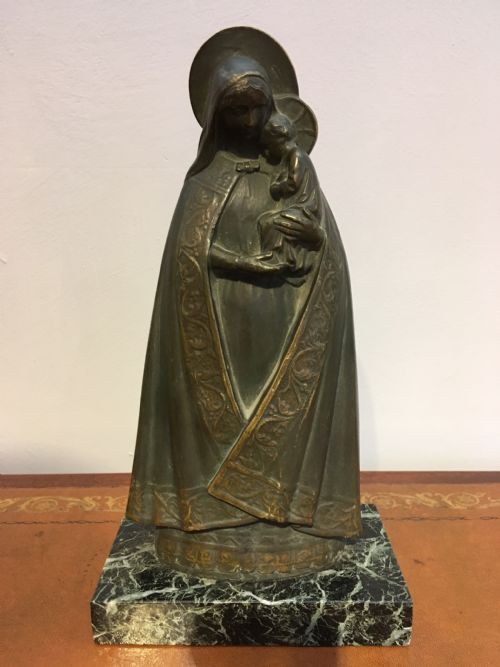 Art Deco Bronze , Madonna & Child