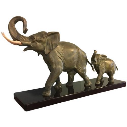 Art Deco Spelter Elephants