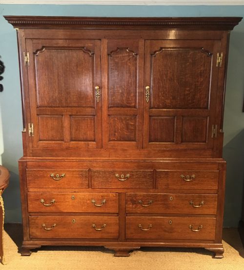 18th Century Oak Hall Cupboard-wardrobe