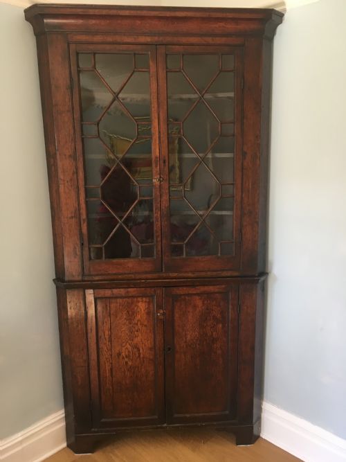 Large 18th Century Oak Corner Cupboard
