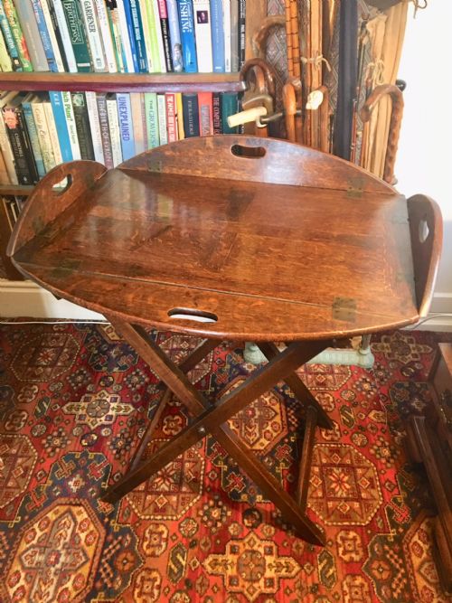 Oak Butlers Tray on Stand. English C 1800