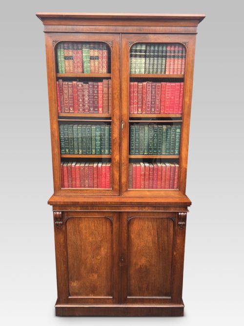 Rosewood Bookcase of Slim Size.  English C 1850