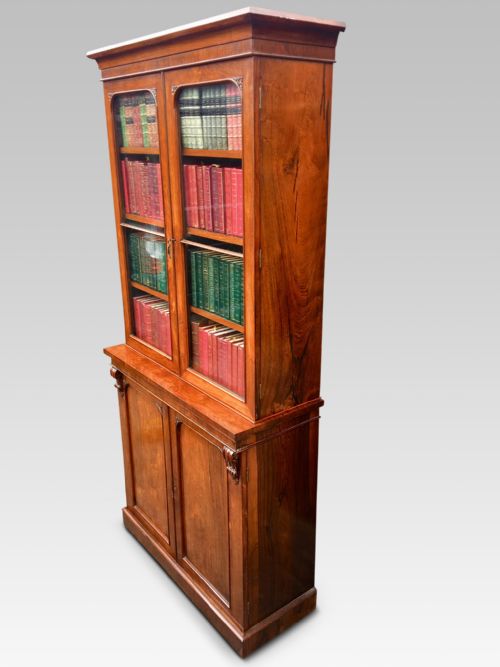 fig 1. ROSEWOOD BOOKCASE OF SLIM SIZE. ENGLISH C 1850