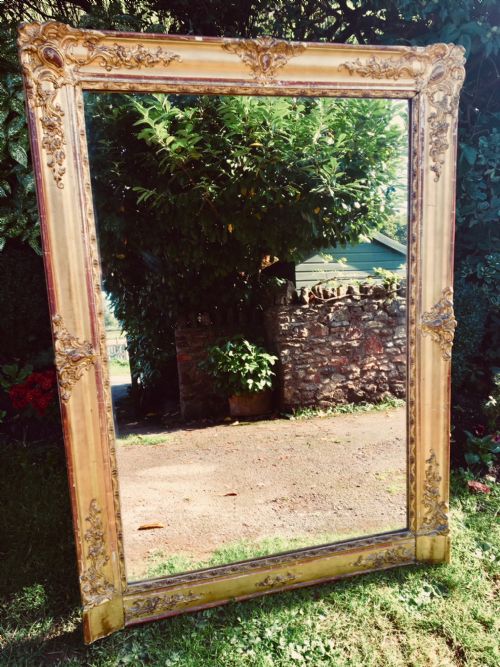 Gilt Wall Mirror / Overmantle Mirror. French C 1890