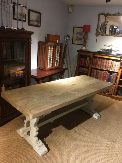 Oak Refectory Table , Scrub Top