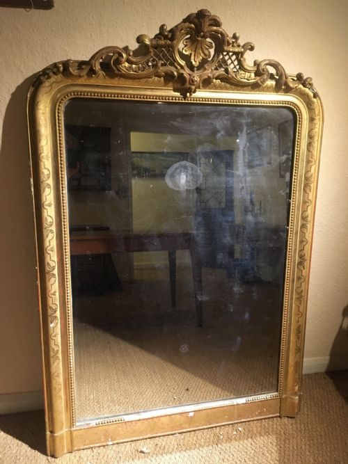 Antique Gilt Mirror 61x42 Inches