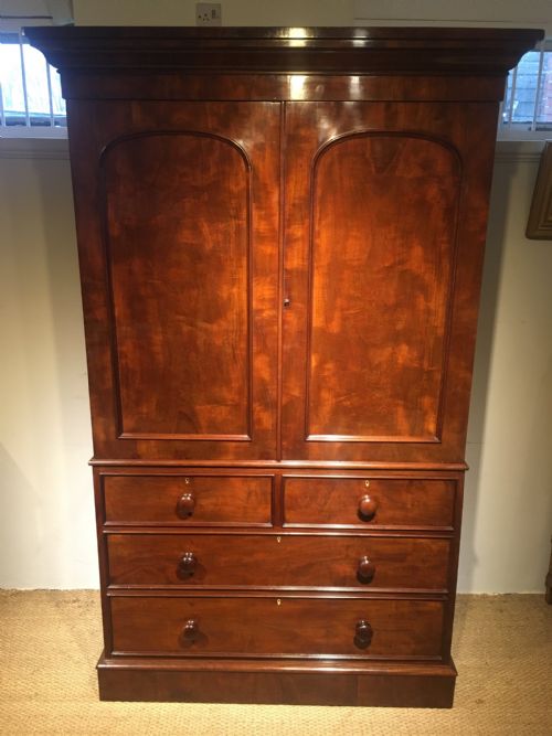 Victorian Mahogany Linen Press
