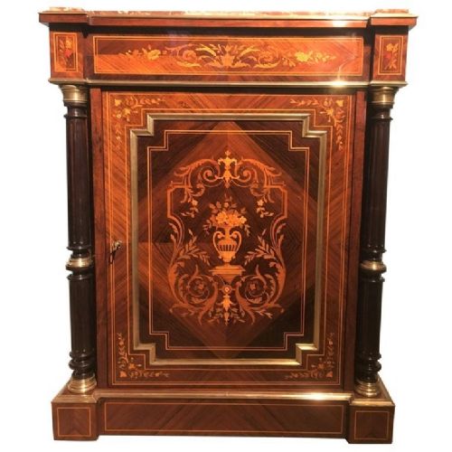 Napoleon III Rosewood and Inlaid Side Cabinet