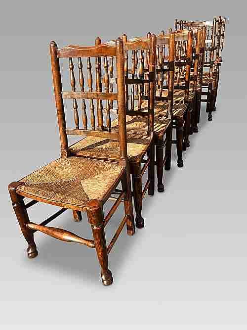 Oak Dining Chairs. English C 1920