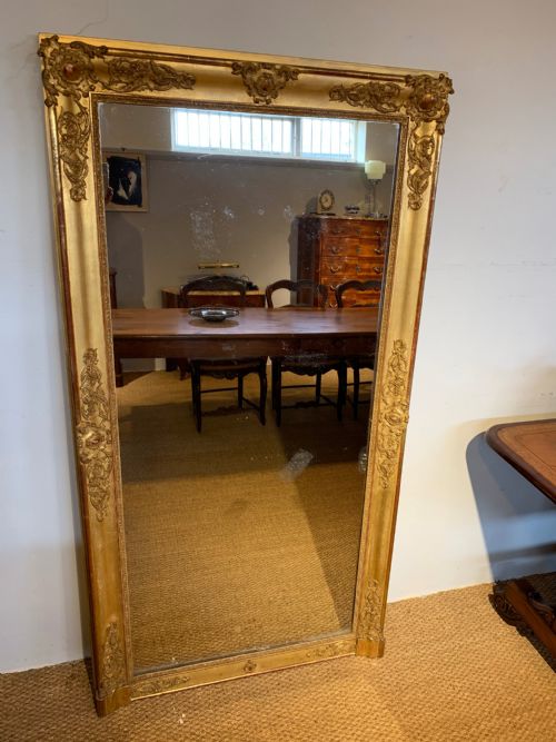 Tall Narrow Gilt Mirror 65.5 X 34 Inches