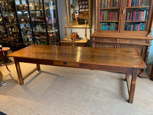 Farmhouse Table Cherry Wood 105.5 Inches Long