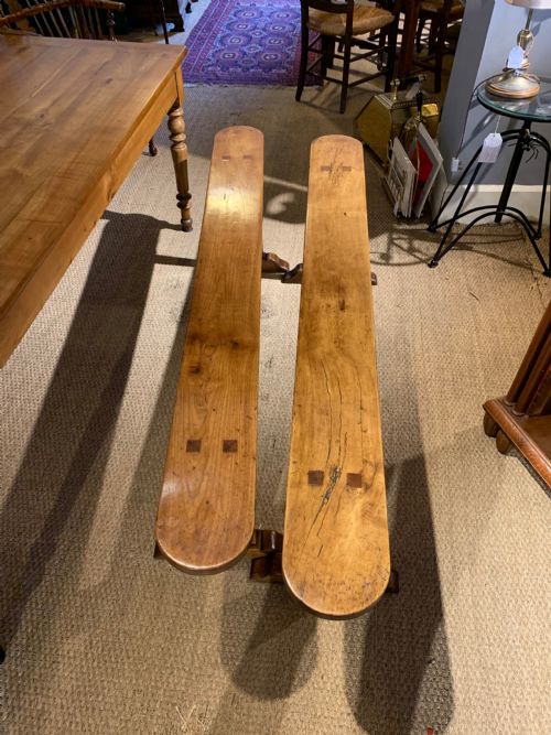 Pair of Cherry Wood Benches 182cms