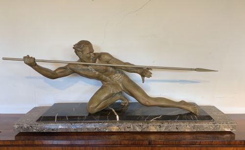 Art Deco Bronze Figure  by P Hugonnet