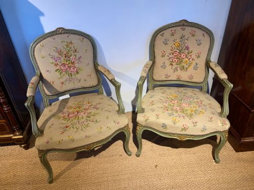Pair of Louis Xv Style Fauteuils
