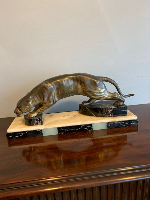 Art Deco Spelter Tiger