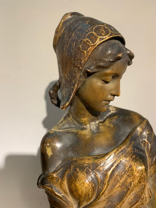 fig 1. 19th Century Large Terracotta Sculpture By Frederic Goldscheider