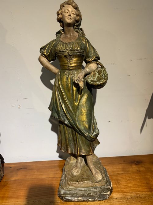 Large Terracotta Figure of a Fish Seller