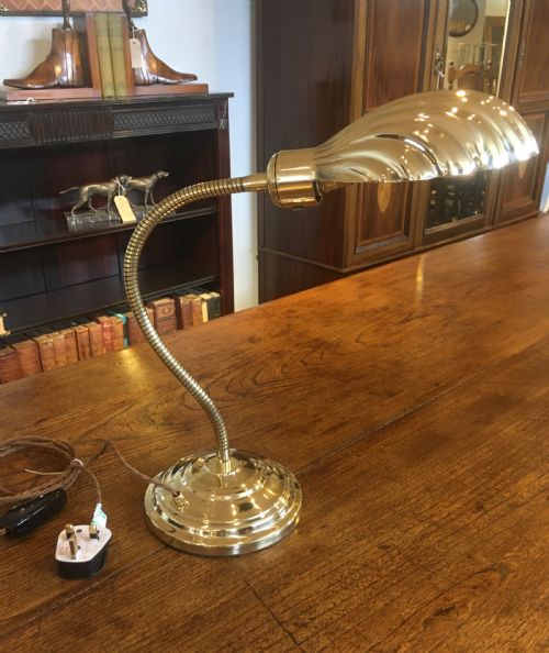 Brass “Swan Neck” Adjustable Table Lamp