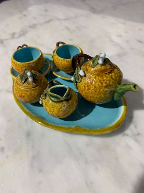 Miniature Menton Majolica Tea Set