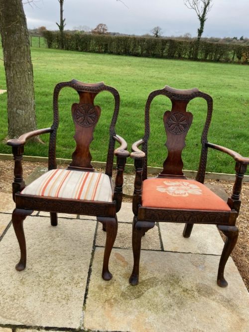 Pair of Georgian Carver Chairs