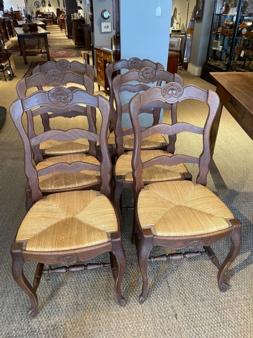 Set of Six Oak Chairs