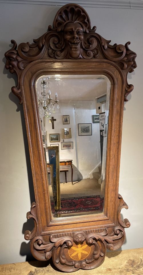 Carved Oak Mirror