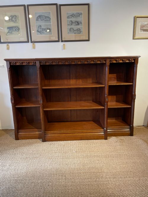 Victorian Gothic Style Open Bookcase