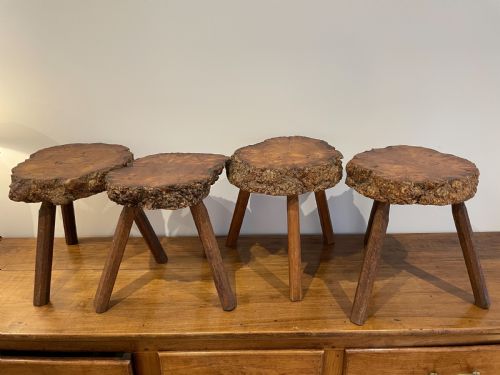 Set of 4 Elm Stools