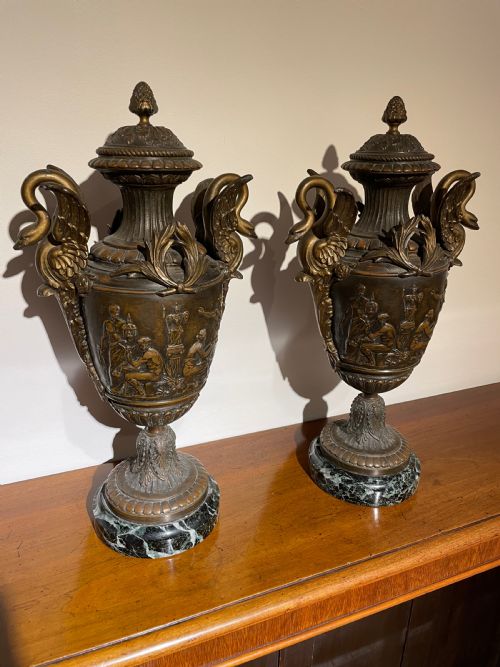 Two Spelter Urns