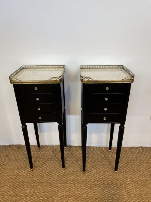 Pair of Ebonised Bedside Cabinet