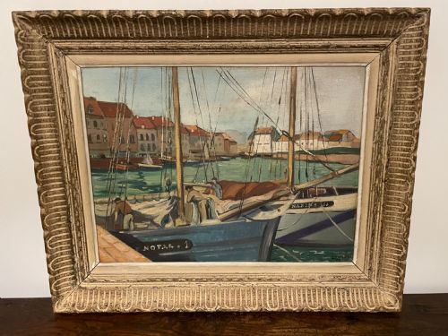 Oil Painting of a Harbour Scene
