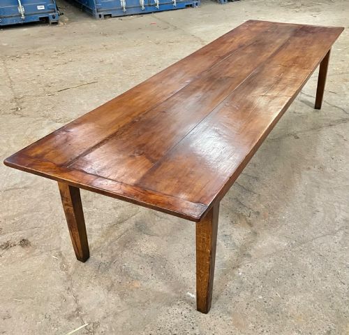 Long and Wide Antique Cherrywood Farmhouse Table
