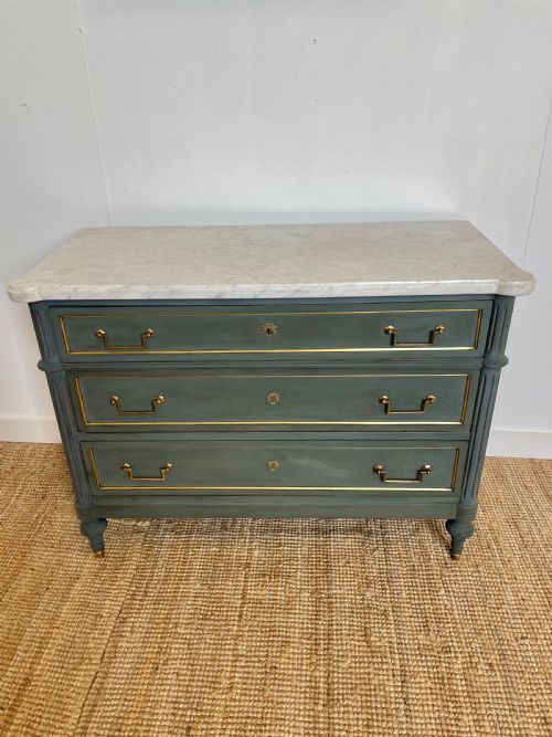 Painted Louis Xvi Style Commode / Chest of Drawers