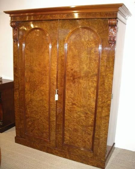 19t Century 2 Door Walnut Wardrobe