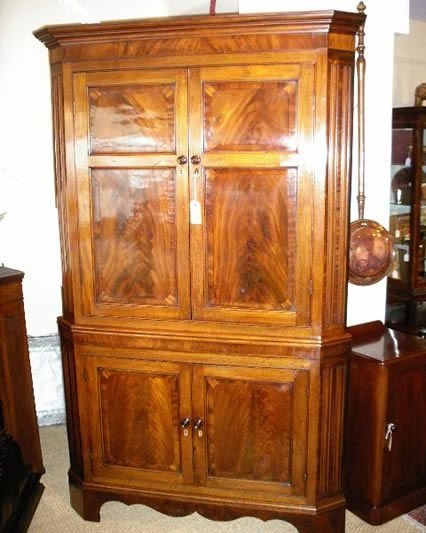 Mahogany Corner Cupboard C 1810