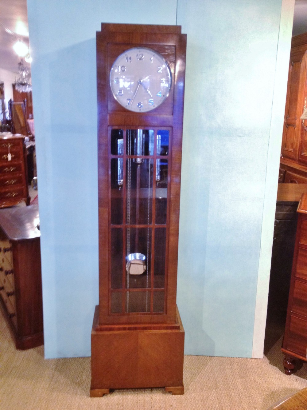 art deco grandfather clock