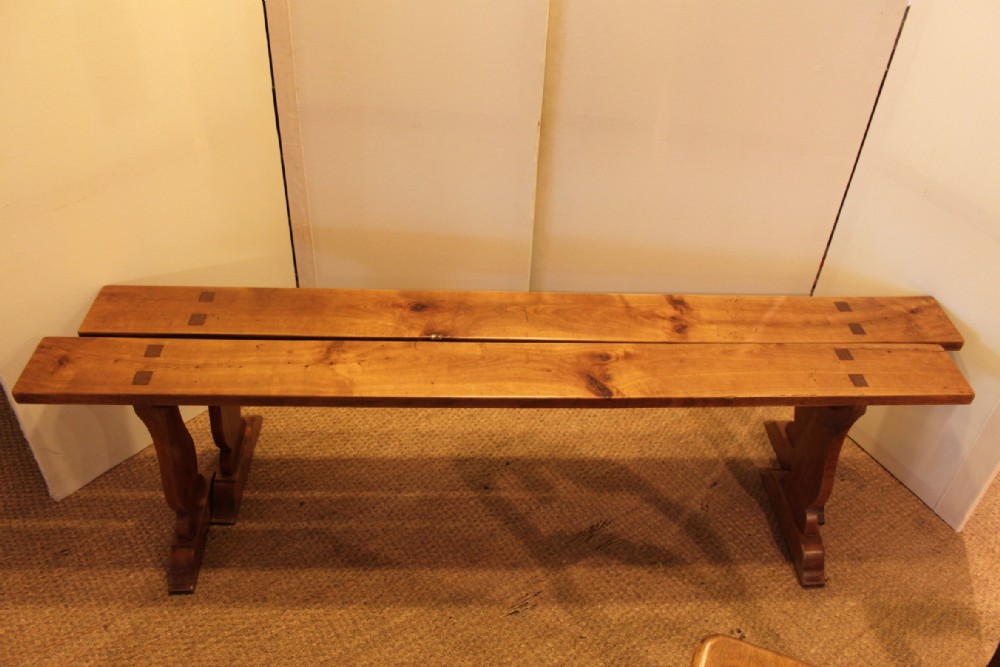 PAIR OF CHERRYWOOD BENCHES  