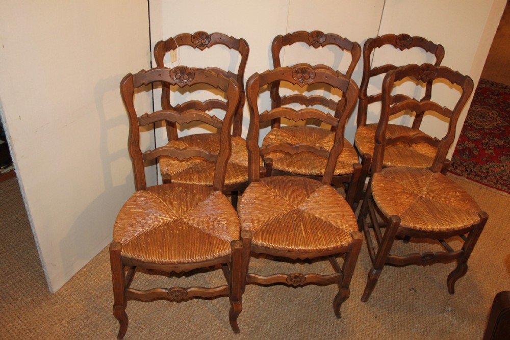 SET OF 6 BEECH FRAMED CHAIRS 