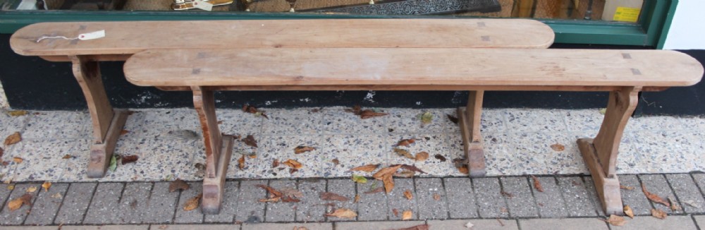 PAIR OF CHERRYWOOD BENCHES 