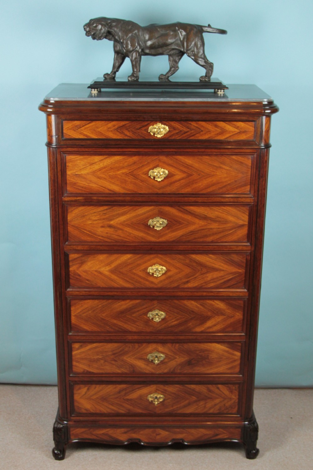 Rosewood & Kingwood tall chest of drawers  